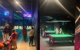 Wyjazd na kręgle podczas zorganizowanych ferii zimowych w M-GOK w Osieku.