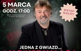 plakat zapraszający kobiety na koncert Mariusza Kalagi z okazji dnia kobiet 5 marca. 