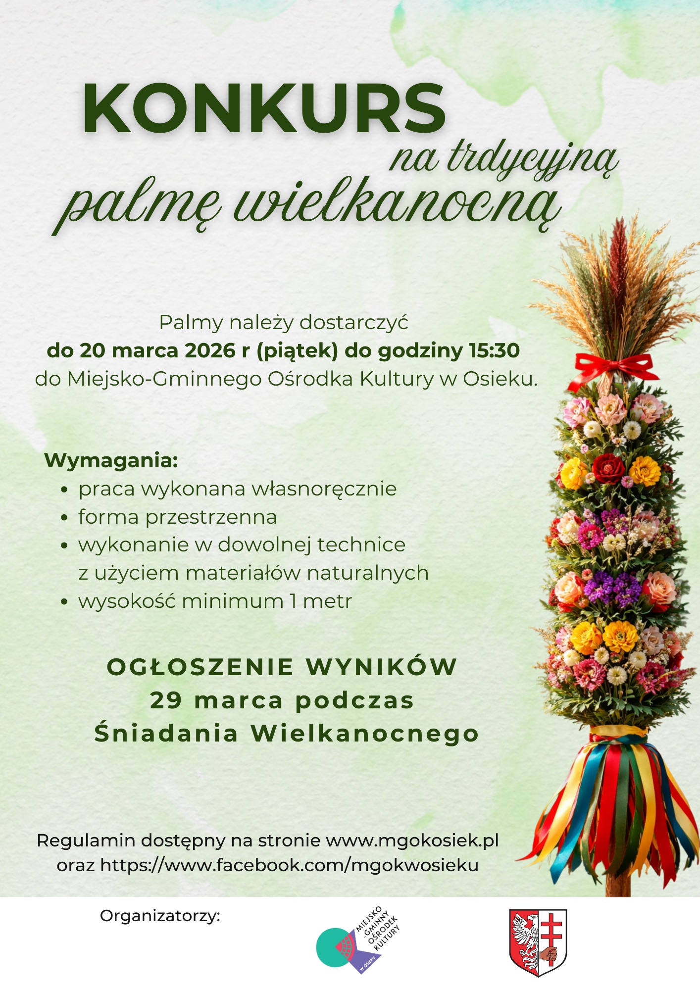 Konkurs na&nbsp;tradycyjną palmę wielkanocną. 